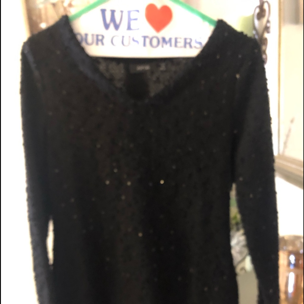 Fall/Winter Black sparkle blouse Petite Med